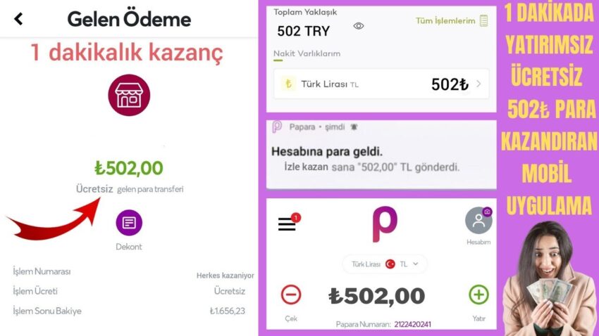 1 DAKİKADA BEDAVA 502₺ PARA KAZAN | İnternetten Para Kazanma 2022 – yatırmsız para kazanma kwai para Para Kazan