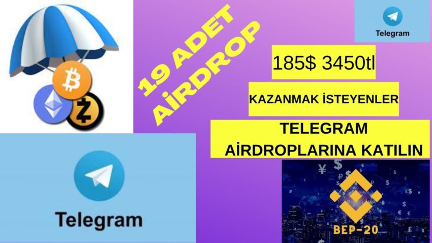 185$ (3400tl) Değerinde 19 Adet Airdrop  İle Para Kazan/ Katılım Çok Basit / Telegram Airdropları #1 Para Kazan