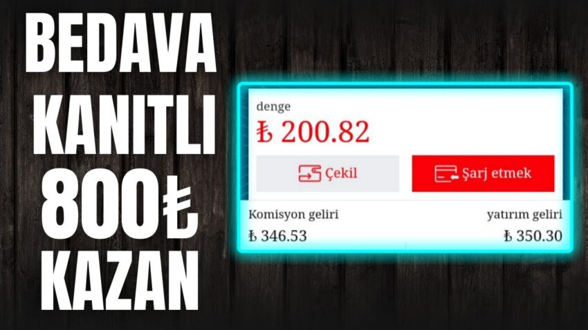 Bedava Kanıtlı 800₺ Kazan -(ÖDEME ALDIK)- İnternetten Para Kazanma Yolları 2022 Para Kazan