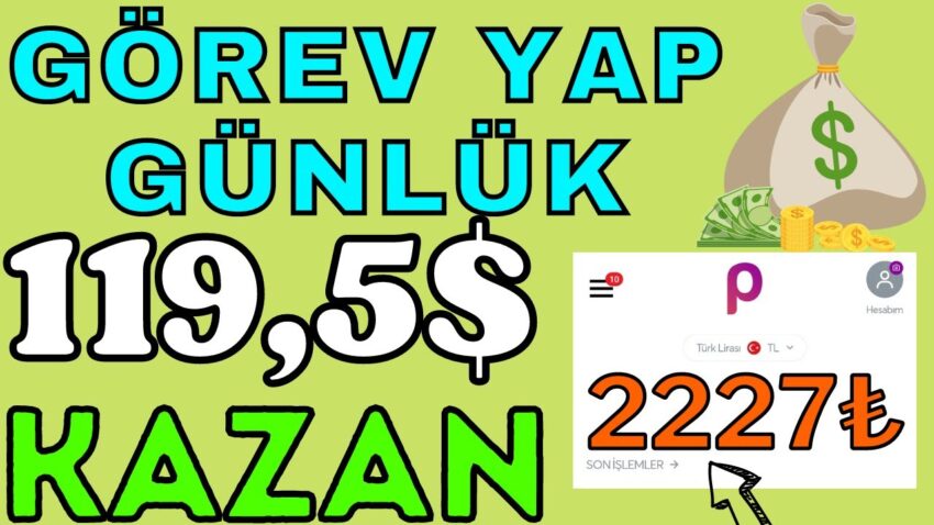 Görev Yap Günlük 119$ Kazan – (KANITLI VİDEO ) İnternetten Para Kazanma Yolları 2022 Para Kazan