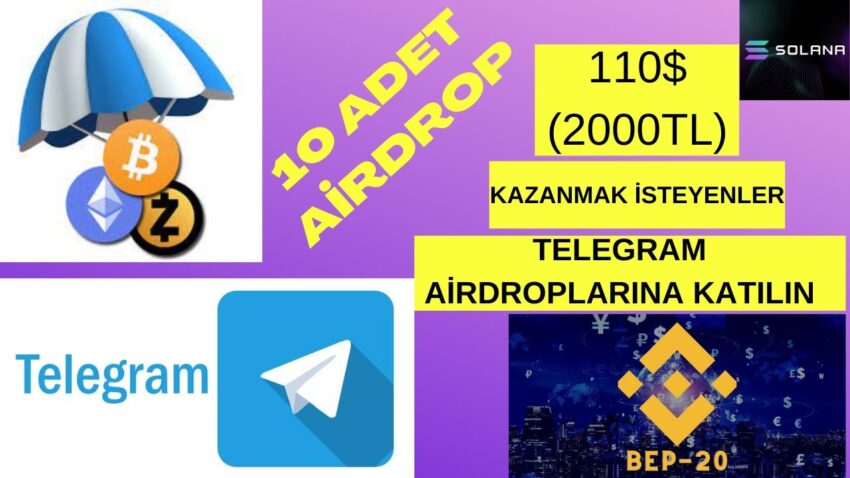 110$ (2000TL) Değerinde 10 Adet Airdrop  İle Para Kazan / Katılım Çok Basit /Telegram Airdropları #9 Para Kazan