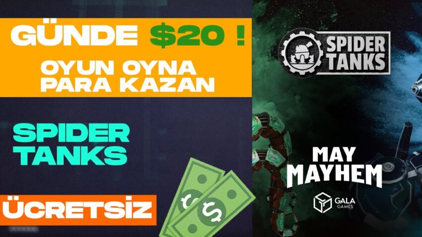 Oyun Oynayarak Para Kazan! Günde $20 Kazanma Şansı ! | Spider Tanks Para Kazan