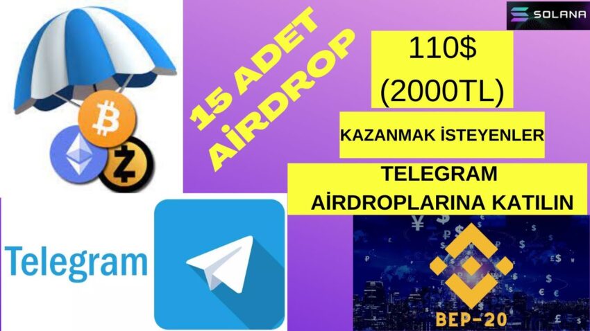 110$ (2000TL) Değerinde 15 Adet Airdrop İle Para Kazan / Katılım Çok Basit /Telegram Airdropları #22 Para Kazan