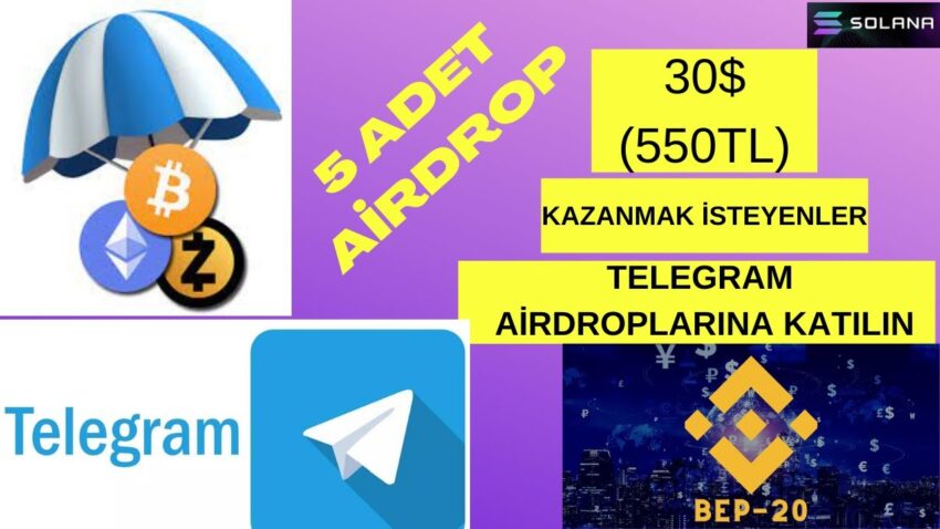 30$ (550TL) Değerinde 5 Adet Airdrop İle Para Kazan / Katılım Çok Basit / Telegram Airdropları #18 Para Kazan