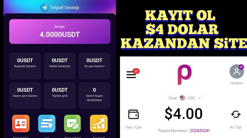 ÜCRETSİZ KAYIT OL 4$ KAZAN – internetten para kazanma | internetten dolar kazanma Para Kazan