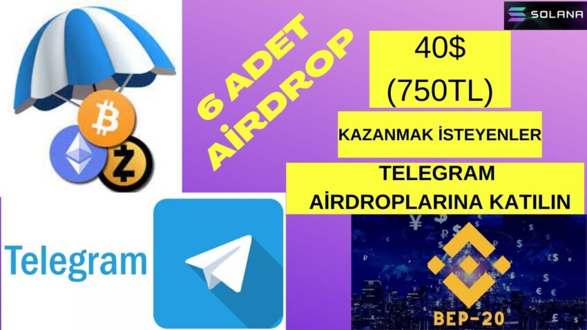40$ (750TL) Değerinde 6 Adet Airdrop İle Para Kazan / Katılım Çok Basit / Telegram Airdropları #23 Para Kazan