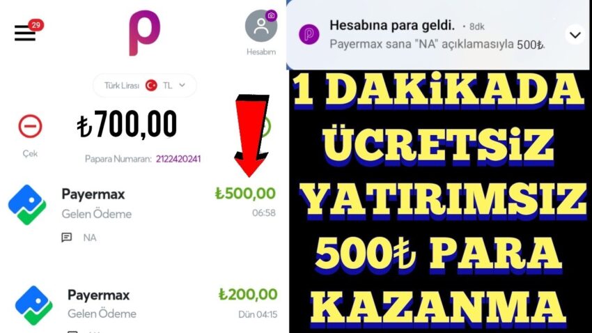 GÜNLÜK 500₺ PARA KAZANDIRAN YENİ YATIRIMSIZ SİTE| bedava para kazanma – internetten para kazanma Para Kazan
