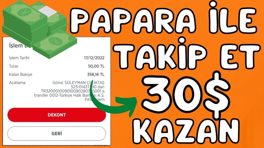 Papara İle Takip Et 30$ Kazan 🤑 Ödeme Kanıtlı 💰 İnternetten Para Kazanma 2022 Para Kazan