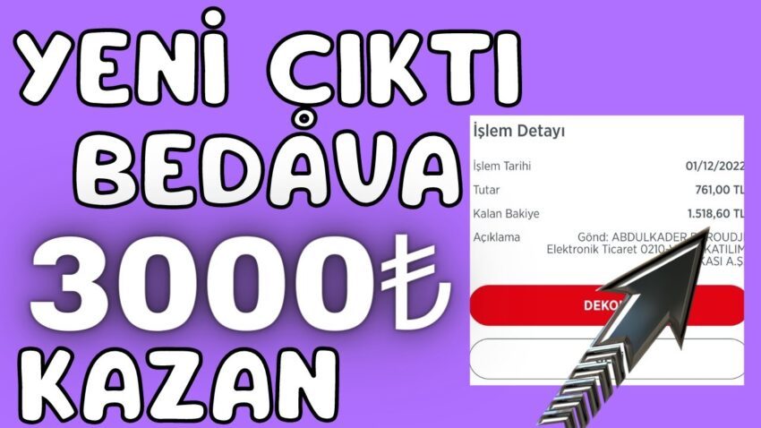 Yeni Çıktı Bedava 3000₺ Ödeme Alma – (KANITLI VİDEO ) İnternetten Para Kazanma Yolları 2022 Para Kazan