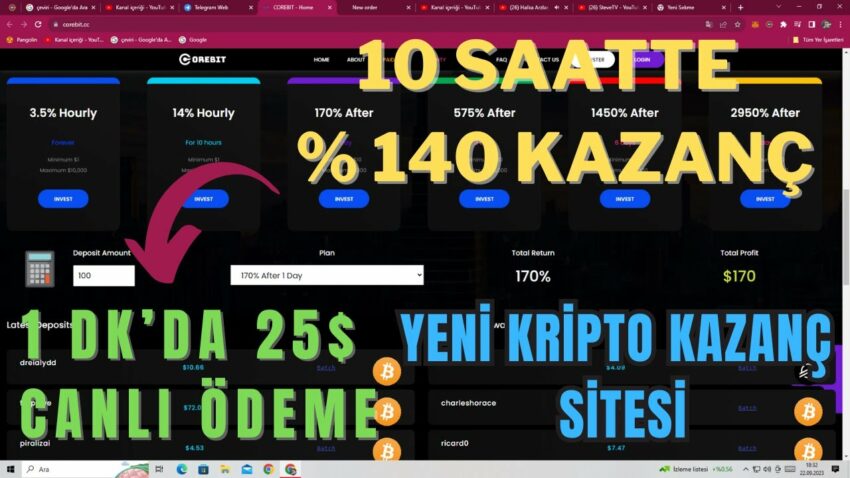25$ Efsane Ödeme💎YENİ Saatlik kripto kazanç sitesi | 24 saatte %170 kazanç / New cloud mining site Kripto Kazan 2022