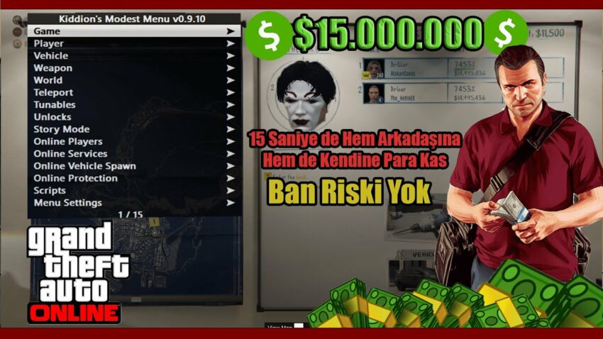 Gta 5 Online – Ban Yok  !!! 15 Saniyede $15.000.000 Kazan | Para Hilesi Para Kazan