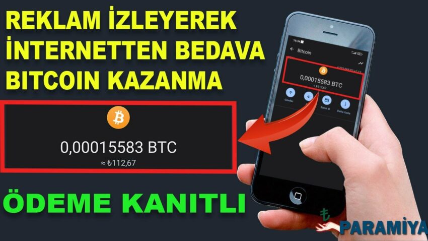 İnternetten Reklam İzleyerek Bitcoin Kazanma – Bedava Yatırımsız Para Kazan 112 TL BTC Ödeme Kanıtlı Kripto Kazan 2022