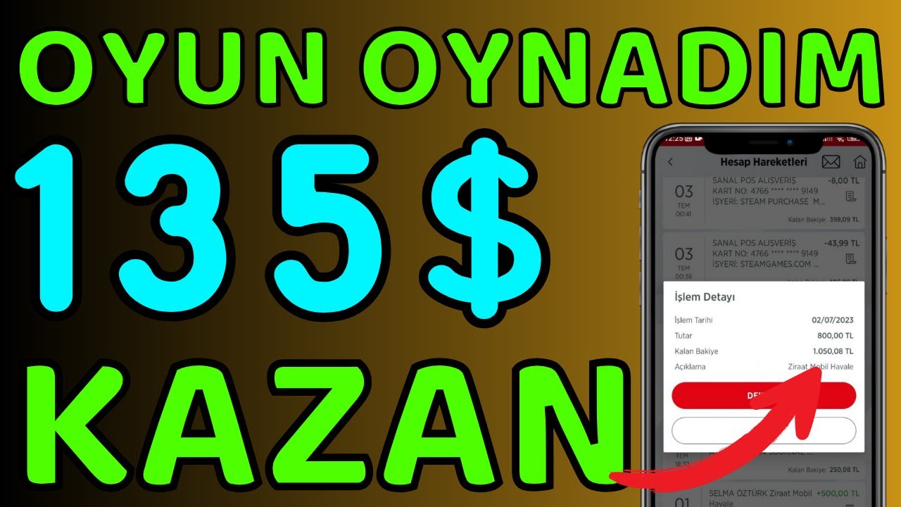 Oyun-Oynadim-135-Kazandim-Odeme-Kanitli-Internetten-Para-Kazanma-Yollari-2023-Para-Kazan