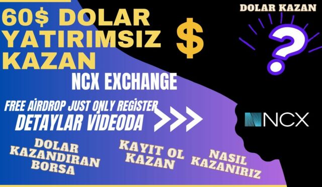 Sadece Kayıt Olarak 60$ Dolar Kazan Ncx Exchange Borsası Yatırımsız Kazanç #kripto Kripto Kazan 2022