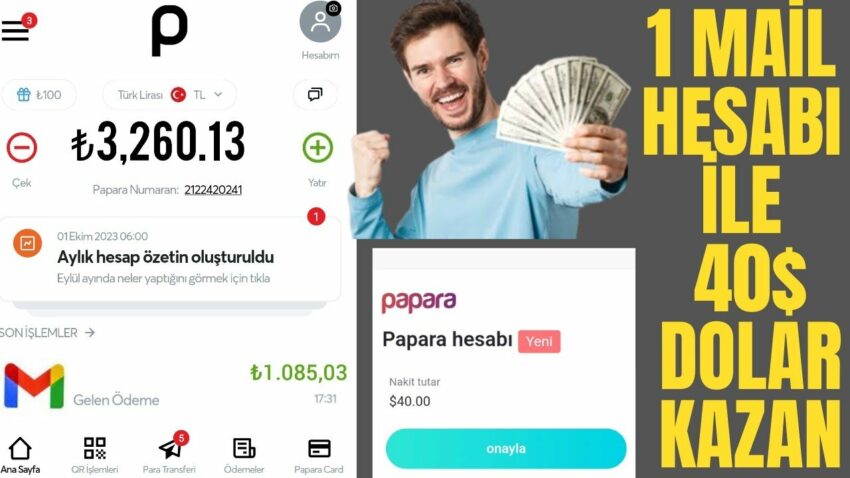 1 GMAİL AÇ 40$ =1085₺ PARA KAZAN | Internetten para kazanma – bedava para kazanma Para Kazan