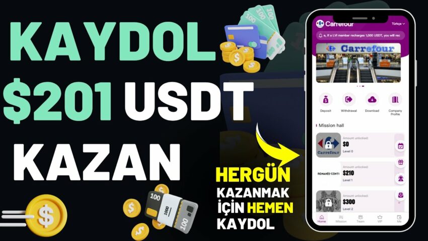 KAYDOL $201 USDT PARA KAZAN 🤑 HERGÜN $10 ÖDEME AL 💰 İnternetten Para Kazanma 2023 Para Kazan