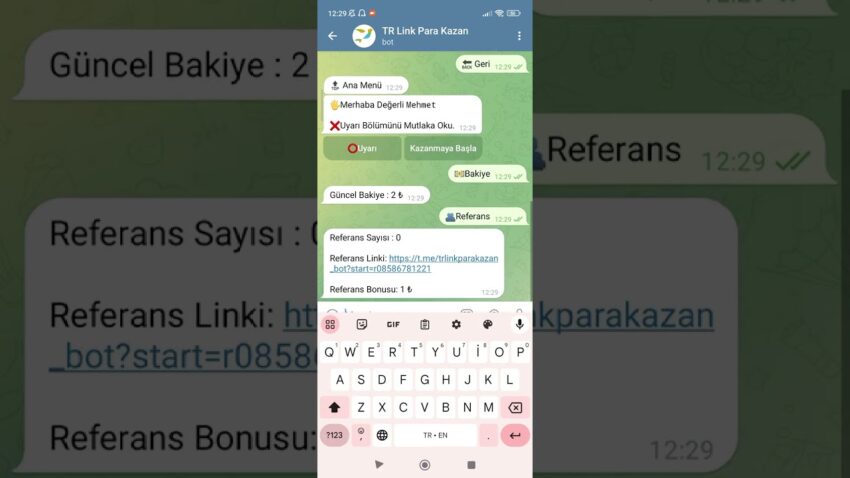 TR Link Para Kazan Telegram Botu Tanıtımı #parakazanma #telegrambot #parakazandıransiteler Para Kazan