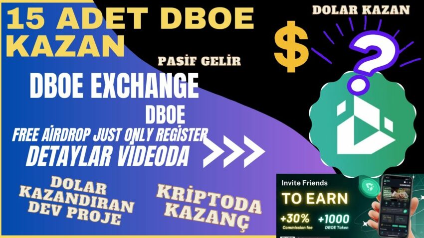 Yatırımsız 15+10 Adet Dboe Kazan Dboe Exchange İle Yatırımsız Airdrop Dolar Kazan #kripto Kripto Kazan 2022