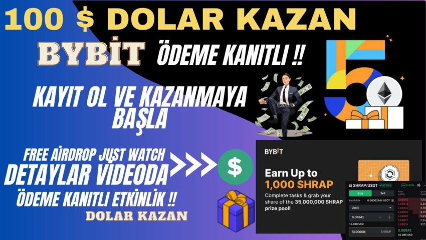 100$ Dolar Kazan Bybit Borsasi Dev Airdrop Etkinlikleri İle Kriptodan Kazanmak Çok Kolay ! #kripto Kripto Kazan 2022