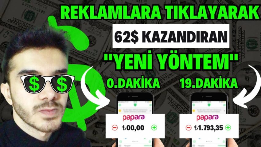 REKLAMLARA TIKLAYARAK GÜNDE 62$/(1.793TL) PARA KAZAN! – İnternetten Para Kazanma | Dolar Kazan Para Kazan